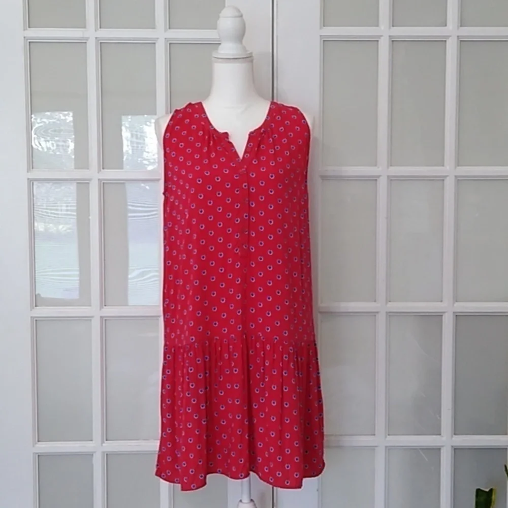 Beach Lunch Lounge Red Drop Waist Dress Size - Small - Picture 2 of 12
